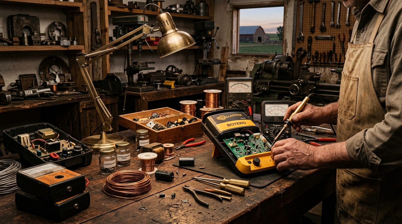 Banco de trabajo del taller de reparación de boyeros Electro Rural